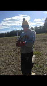 igure 1.  Undergraduate researcher in the Weil Lab, Ian Goralczyk, installing a suction lysimeter for collecting soil porewater samples.